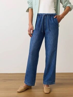 Drawstring Denim Pants